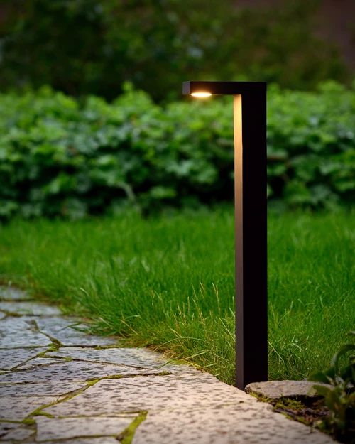 Lucide TEXAS - Bollard light - LED - 1x7W 3000K - IP54 - Anthracite - atmosphere 1
